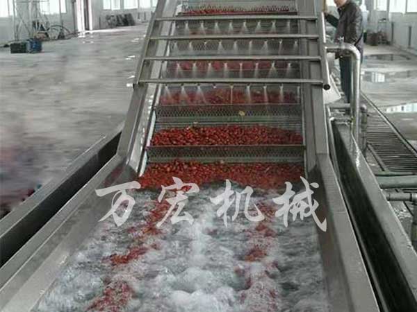 大棗清洗流水線工作現場
